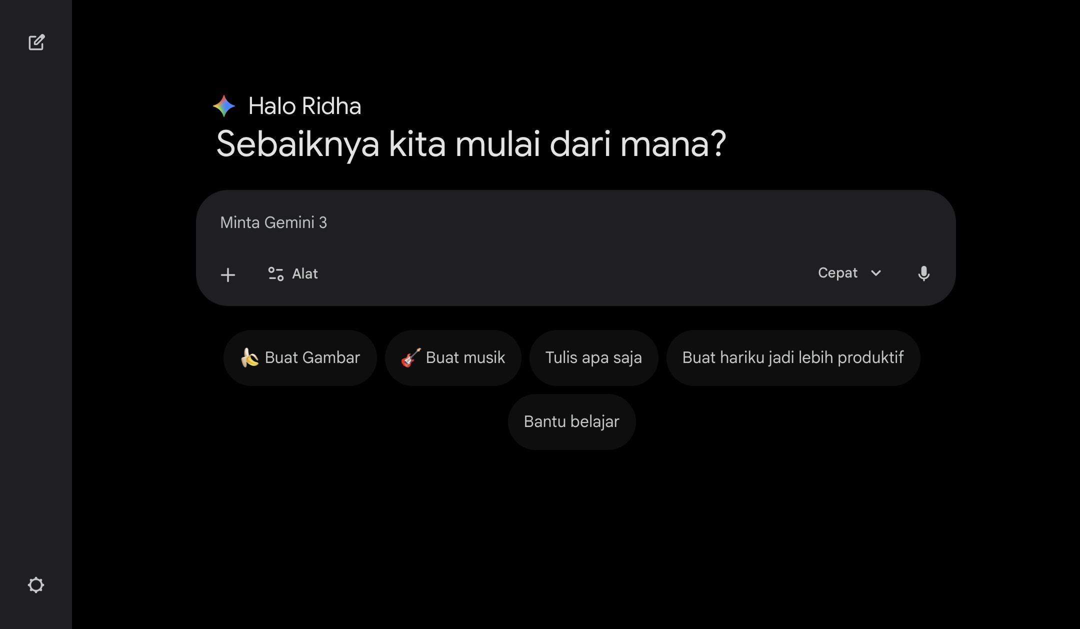 membuka aplikasi gemini untuk mengatur jadwal dengan google calendar