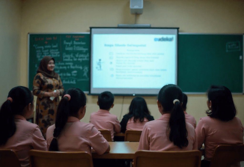 freepik buatkan foto guru indonesia paruh baya di depan ke 65014